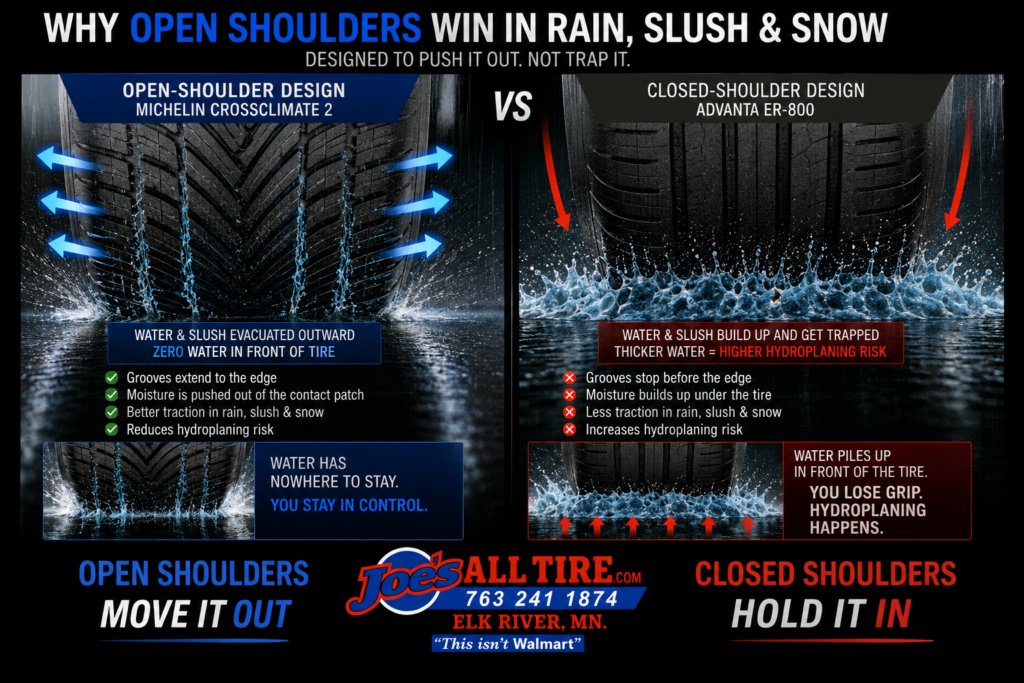 Open Closed Shoulder rain