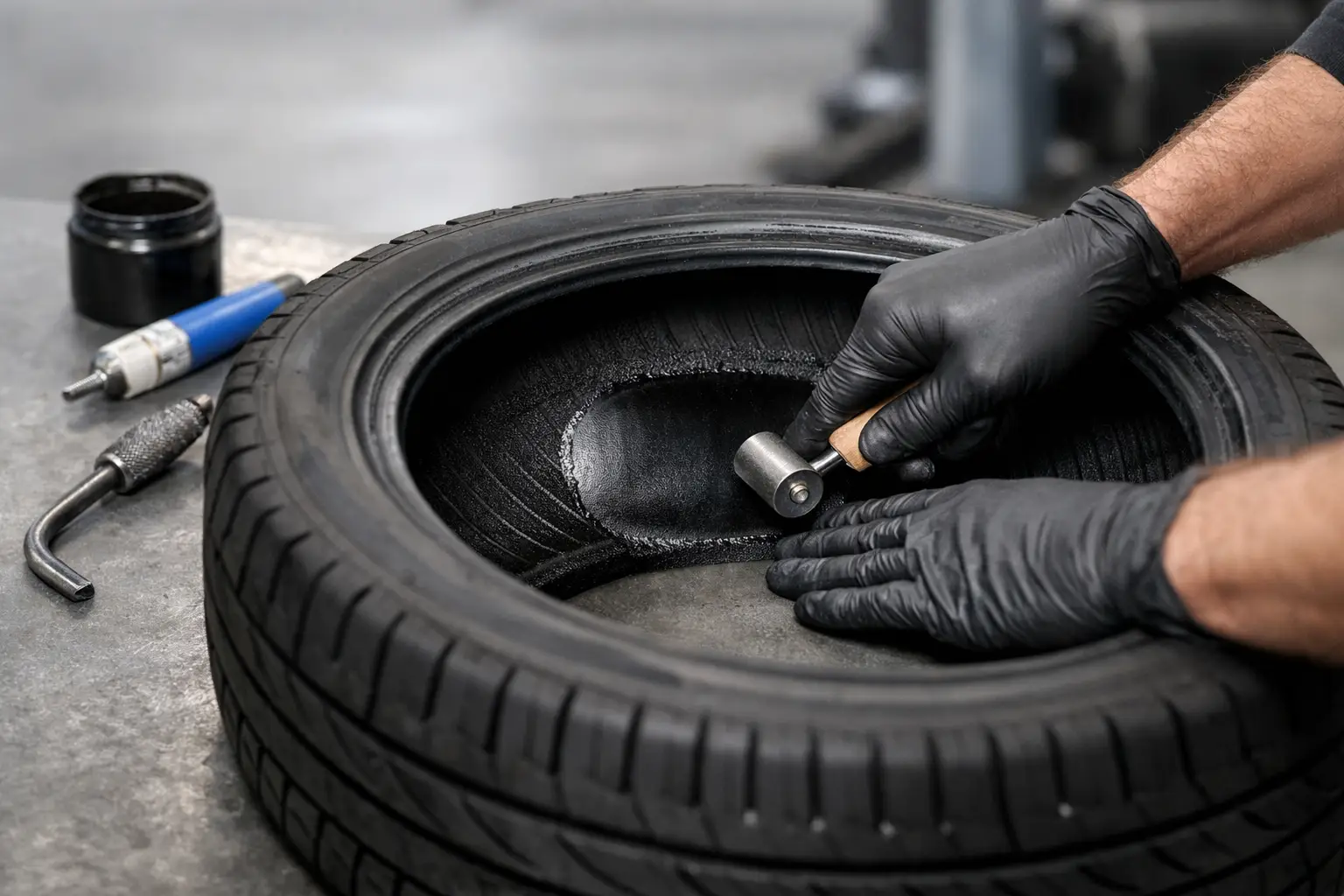 An Inside Tire Patch Repair Example Done Right