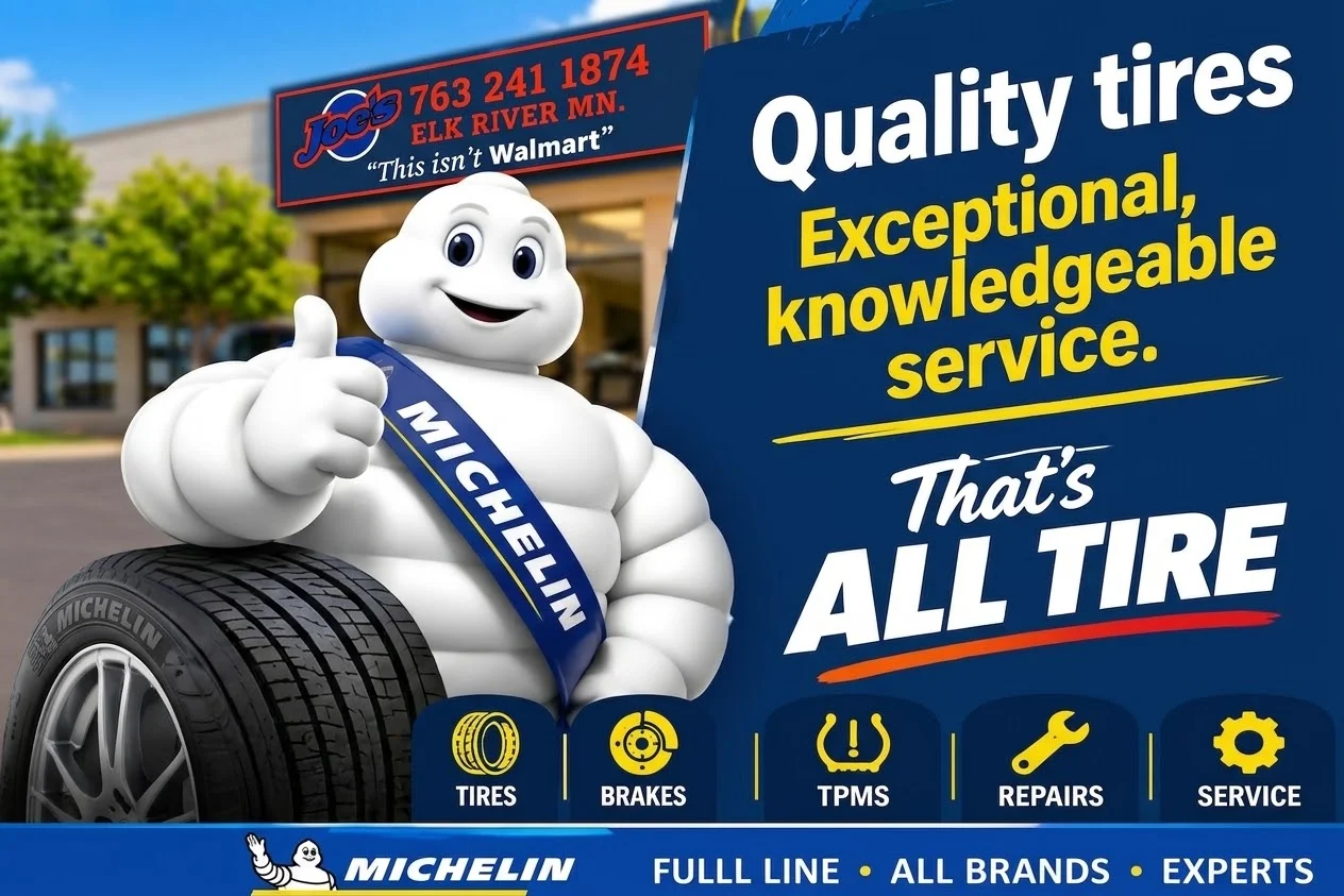 Michelin Man at Joes All Tire thumbs up